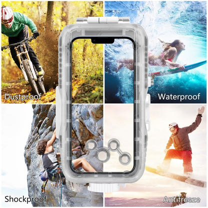 PULUZ เคสดำน้ำกันน้ำ 40 ม. / 130 ฟุตสำหรับ iPhone 15 Pro / 14 / 14 Pro / 13 / 13 Pro / 12 / 12 Pro พร้อมวาล์วทางเดียวถ่ายภาพวิดีโอการถ่ายฝาครอบที่อยู่อาศัยใต้น้ำ, For iPhone 16 / 15 / 15 Pro, For iPhone 14 / 14 Pro