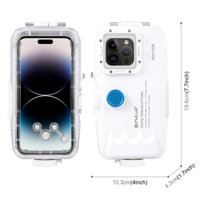 PULUZ 40m / 130ft เคสดำน้ำกันน้ำสำหรับ iPhone 14 Plus / 14 Pro Max / 13 Pro Max / 12 Pro Max / 11 Pro Max พร้อมวาล์วทางเดียวถ่ายวิดีโอถ่ายฝาครอบที่อยู่อาศัยใต้น้ำ, For iPhone 15 Pro Max / 15 Plus / 14 Plus, For iPhone 14 Plus / 14 Pro Max