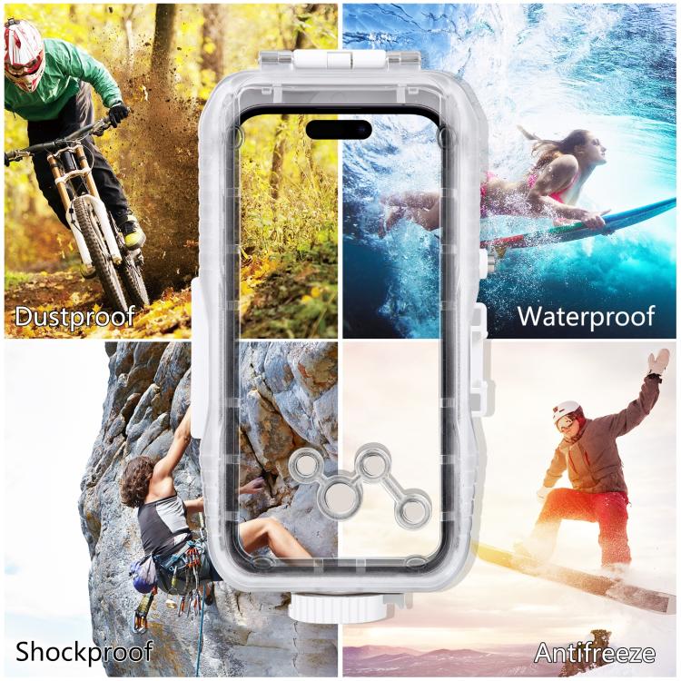 PULUZ 40m / 130ft เคสดำน้ำกันน้ำสำหรับ iPhone 14 Plus / 14 Pro Max / 13 Pro Max / 12 Pro Max / 11 Pro Max พร้อมวาล์วทางเดียวถ่ายวิดีโอถ่ายฝาครอบที่อยู่อาศัยใต้น้ำ, For iPhone 15 Pro Max / 15 Plus / 14 Plus, For iPhone 14 Plus / 14 Pro Max