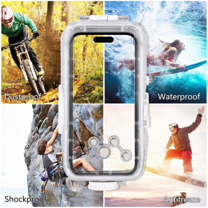 PULUZ 40m / 130ft เคสดำน้ำกันน้ำสำหรับ iPhone 14 Plus / 14 Pro Max / 13 Pro Max / 12 Pro Max / 11 Pro Max พร้อมวาล์วทางเดียวถ่ายวิดีโอถ่ายฝาครอบที่อยู่อาศัยใต้น้ำ, For iPhone 15 Pro Max / 15 Plus / 14 Plus, For iPhone 14 Plus / 14 Pro Max