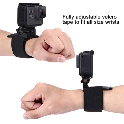 PULUZ สายรัดข้อมือแบบปรับได้สำหรับ GoPro Hero11 Black / HERO10 Black / HERO9 Black / HERO8 Black / HERO7 / 6/5/5 เซสชัน / 4 เซสชัน / 4/3+ / 3/2/1, Insta360 ONE R, DJI Osmo Action และกล้องแอคชั่นอื่นๆ ความยาวสาย: 28.5 ซม, Wrist Strap