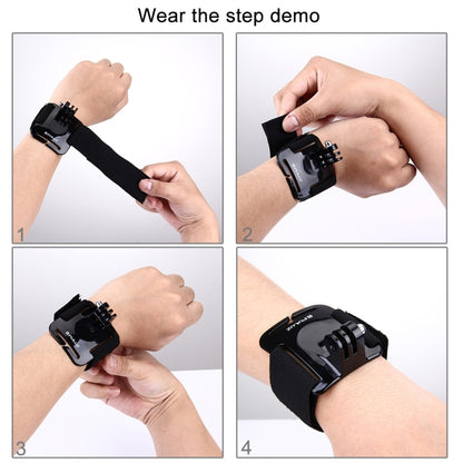 PULUZ สายรัดข้อมือแบบปรับได้สำหรับ GoPro Hero11 Black / HERO10 Black / HERO9 Black / HERO8 Black / HERO7 / 6/5/5 เซสชัน / 4 เซสชัน / 4/3+ / 3/2/1, Insta360 ONE R, DJI Osmo Action และกล้องแอคชั่นอื่นๆ ความยาวสาย: 28.5 ซม, Wrist Strap