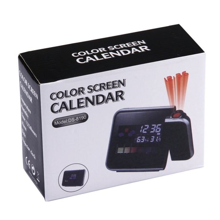 มัลติฟังก์ชั่นดิจิตอลสี LCD แสดงผล LED นาฬิกาปลุกโปรเจคเตอร์พร้อมสถานีอากาศ / อุณหภูมิ / ความชื้น / ปฏิทิน, LED Projection Alarm Clock