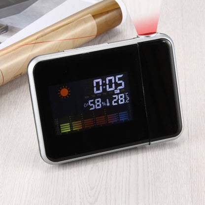 มัลติฟังก์ชั่นดิจิตอลสี LCD แสดงผล LED นาฬิกาปลุกโปรเจคเตอร์พร้อมสถานีอากาศ / อุณหภูมิ / ความชื้น / ปฏิทิน, LED Projection Alarm Clock