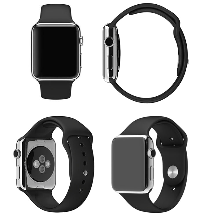 สำหรับ Apple Watch Sport 42 มม. สายนาฬิกาสปอร์ตยางประสิทธิภาพสูงยาวขึ้นพร้อมการปิดแบบ Pin-and-tuck