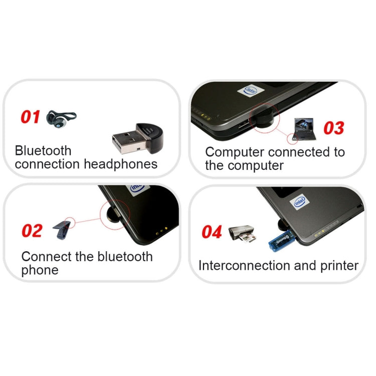 ดองเกิล USB Bluetooth แบบไร้ไดรฟ์ (อะแดปเตอร์) พร้อมชิป CSR, Plug & Play, CSR Chip