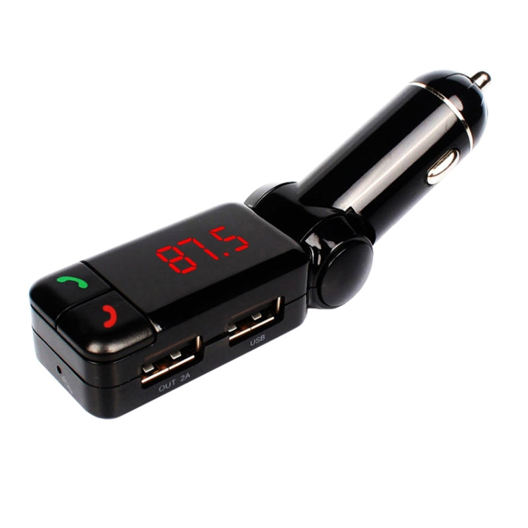 BC-06 ชุดอุปกรณ์ติดรถยนต์ Bluetooth เครื่องส่งสัญญาณ FM เครื่องเล่น MP3 ในรถยนต์พร้อมจอแสดงผล LED 2 เครื่องชาร์จ USB และฟังก์ชั่นแฮนด์ฟรี, BC06