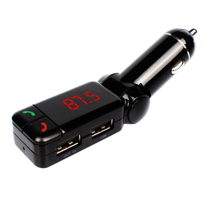 BC-06 ชุดอุปกรณ์ติดรถยนต์ Bluetooth เครื่องส่งสัญญาณ FM เครื่องเล่น MP3 ในรถยนต์พร้อมจอแสดงผล LED 2 เครื่องชาร์จ USB และฟังก์ชั่นแฮนด์ฟรี, BC06