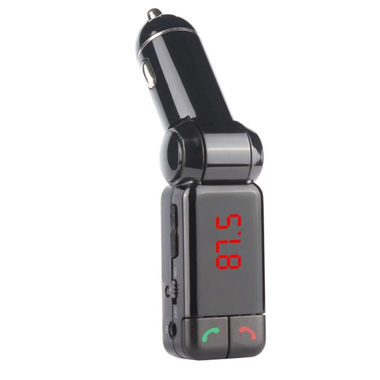 BC-06 ชุดอุปกรณ์ติดรถยนต์ Bluetooth เครื่องส่งสัญญาณ FM เครื่องเล่น MP3 ในรถยนต์พร้อมจอแสดงผล LED 2 เครื่องชาร์จ USB และฟังก์ชั่นแฮนด์ฟรี, BC06