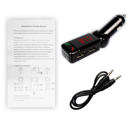 BC-06 ชุดอุปกรณ์ติดรถยนต์ Bluetooth เครื่องส่งสัญญาณ FM เครื่องเล่น MP3 ในรถยนต์พร้อมจอแสดงผล LED 2 เครื่องชาร์จ USB และฟังก์ชั่นแฮนด์ฟรี, BC06
