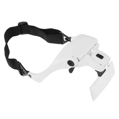 5 เลนส์ 1.0X-3.5X แว่นตา Loupe Bracket แว่นขยาย 2 ไฟ LED การขยายตาแว่นตาเครื่องมือขยาย, 5 Lens 1.0X-3.5X (White)