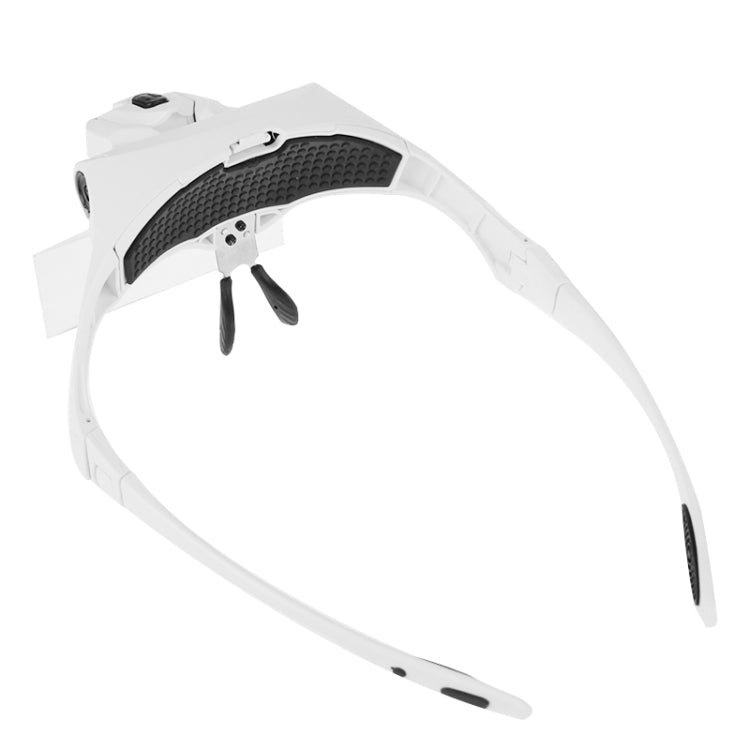 5 เลนส์ 1.0X-3.5X แว่นตา Loupe Bracket แว่นขยาย 2 ไฟ LED การขยายตาแว่นตาเครื่องมือขยาย, 5 Lens 1.0X-3.5X (White)