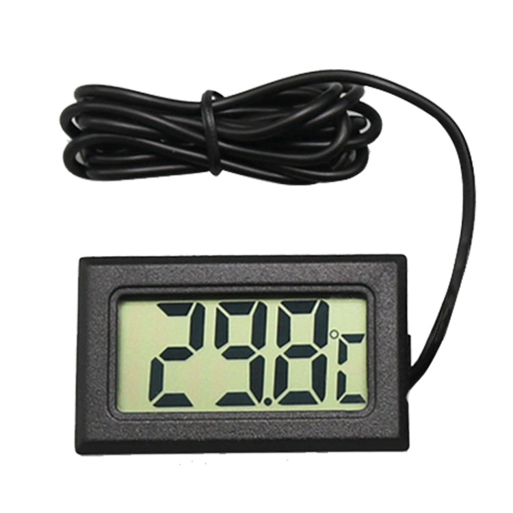 เครื่องวัดอุณหภูมิดิจิตอล LCD ขนาดเล็กสำหรับตู้เย็นช่องแช่แข็ง ขนาดเม็ดมีด 46มม. x 26.6มม. ความยาวสายเคเบิล 1ม., PT-2