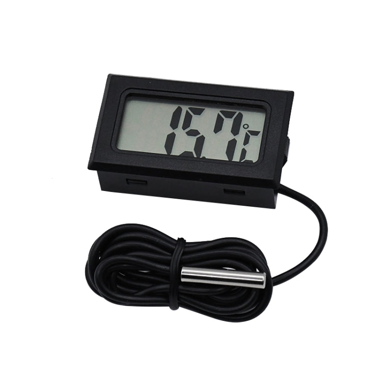 เครื่องวัดอุณหภูมิดิจิตอล LCD ขนาดเล็กสำหรับตู้เย็นช่องแช่แข็ง ขนาดเม็ดมีด 46มม. x 26.6มม. ความยาวสายเคเบิล 1ม., PT-2