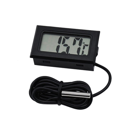 เครื่องวัดอุณหภูมิดิจิตอล LCD ขนาดเล็กสำหรับตู้เย็นช่องแช่แข็ง ขนาดเม็ดมีด 46มม. x 26.6มม. ความยาวสายเคเบิล 1ม., PT-2