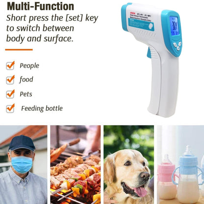 DT8018 เครื่องวัดอุณหภูมิอินฟราเรดร่างกายหน้าผากแบบไม่สัมผัส ช่วงอุณหภูมิ: 32.0 องศา C - 42.5 องศา C, XE-805B