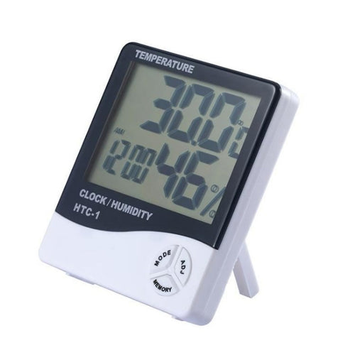 เครื่องวัดอุณหภูมิและความชื้นดิจิตอล LCD ขนาด 3.8 นิ้ว พร้อมนาฬิกา / ปฏิทิน (HTC-1), HTC-1