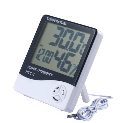 เครื่องวัดอุณหภูมิและความชื้นดิจิตอล LCD ขนาด 3.8 นิ้ว พร้อมนาฬิกา / ปฏิทิน (HTC-1), HTC-1