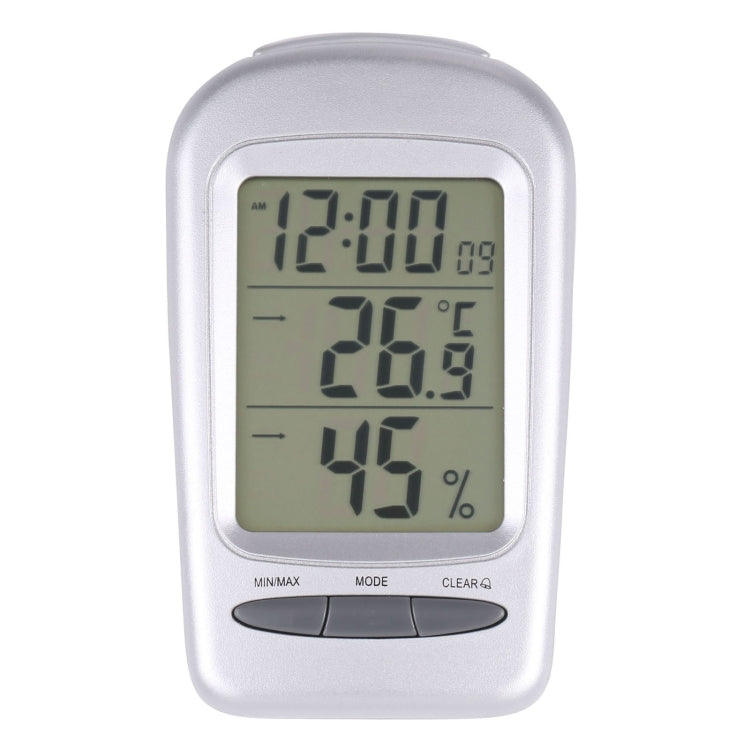 ไฮโกรมิเตอร์เครื่องวัดอุณหภูมิในร่มแบบดิจิตอล LCD พร้อมวันที่ / นาฬิกา / คำเตือนการแช่แข็ง, W240