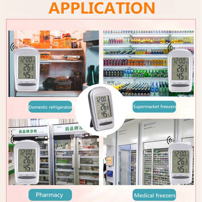 ไฮโกรมิเตอร์เครื่องวัดอุณหภูมิในร่มแบบดิจิตอล LCD พร้อมวันที่ / นาฬิกา / คำเตือนการแช่แข็ง, W240