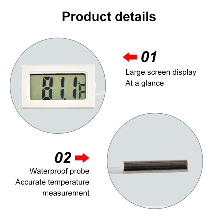 เครื่องวัดอุณหภูมิดิจิตอลในร่ม LCD ขนาดเล็ก (จอแสดงผลฟาเรนไฮต์), สีขาว, (Fahrenheit Display)(White), (Fahrenheit Display)(Black)
