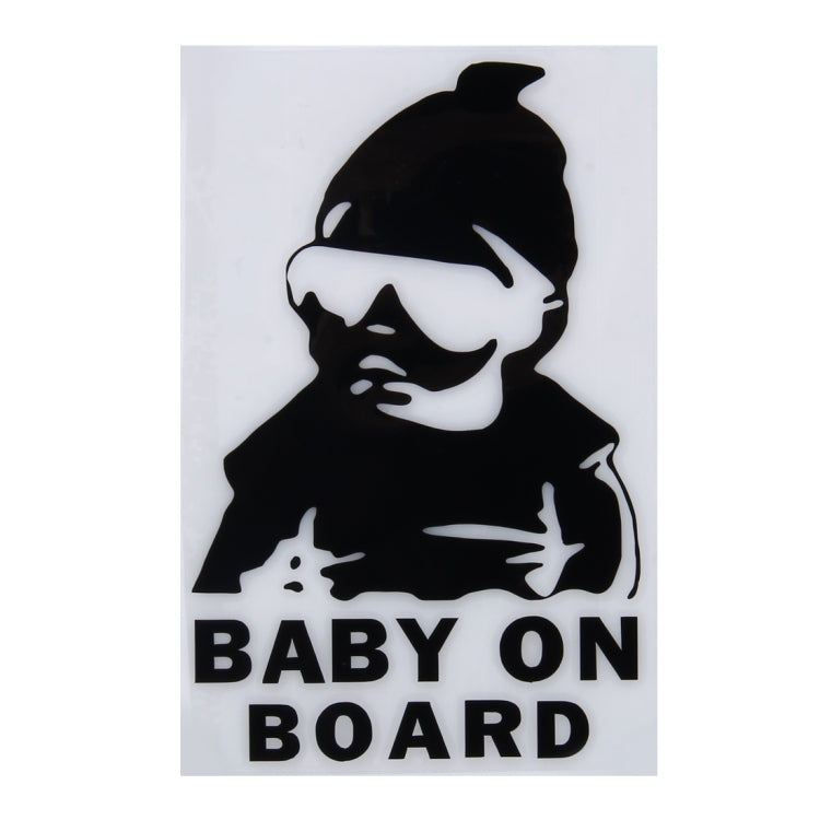 สติ๊กเกอร์ติดรถไวนิลลาย Baby On Board ขนาด: 20 ซม. x 13 ซม, Black, White