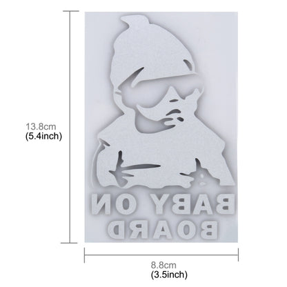 สติ๊กเกอร์ติดรถไวนิลลาย Baby On Board ขนาด: 20 ซม. x 13 ซม, Black, White