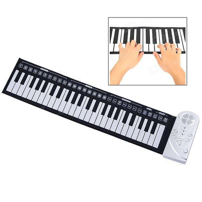เปียโนคีย์บอร์ดนุ่ม 49 คีย์แบบพกพาแบบม้วนขึ้น, 49 Standard Keys  White