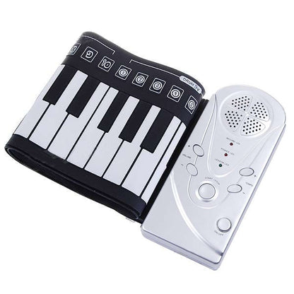 เปียโนคีย์บอร์ดนุ่ม 49 คีย์แบบพกพาแบบม้วนขึ้น, 49 Standard Keys  White