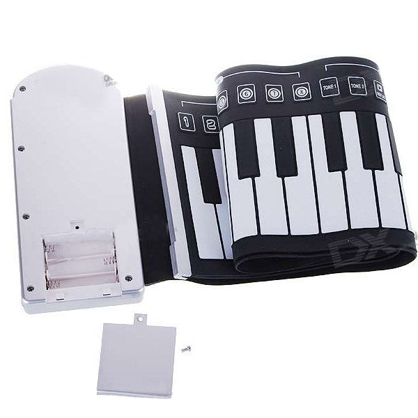 เปียโนคีย์บอร์ดนุ่ม 49 คีย์แบบพกพาแบบม้วนขึ้น, 49 Standard Keys  White