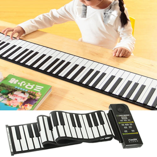 เปียโนม้วนขึ้นแบบซิลิโคน MIDI แบบพกพา 88 คีย์, คีย์บอร์ด: 133 x 14.2 x 0.6 ซม., 88 Keys Roll Up Piano
