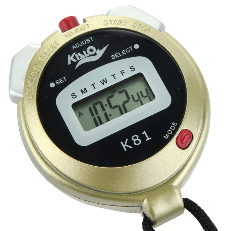 KISLO K81 นาฬิกาจับเวลา Professional Chronograph Handheld Digital LCD กีฬาเครื่องนับถอยหลังพร้อมสายคล้อง, K81