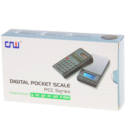 2 in 1 กระเป๋าอิเล็กทรอนิกส์ 1000g x 0.1g เครื่องประดับ Digital Scale Balance + เครื่องคิดเลขพร้อมตัวเลขจอแสดงผล LCD, 1000g x 0.1g