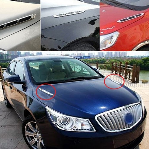 2 PCS Bonnet Air Flow Vent Fender สติกเกอร์สำหรับตกแต่งรถยนต์ขนาด: 36.5 ซม. x 3.5 ซม. x 1 ซม., Size: 36.5cm x 3.5cm x 1cm