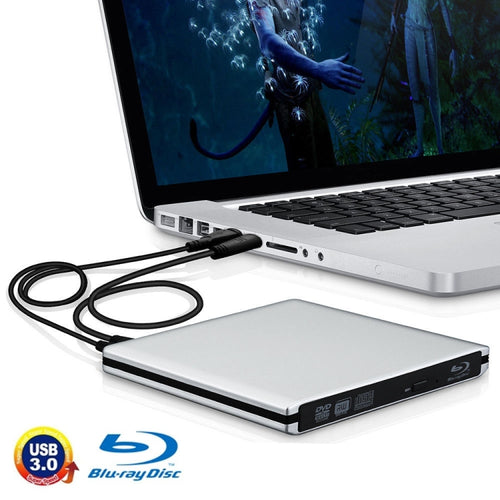USB 3.0 อลูมิเนียมอัลลอยด์แบบพกพา DVD / CD ไดรฟ์ Blu-ray ที่เขียนซ้ำได้สำหรับ 12.7 มม. SATA ODD / HDD, Plug and Play, Blu-ray Drive (Silver), Blu-ray Drive (Red)