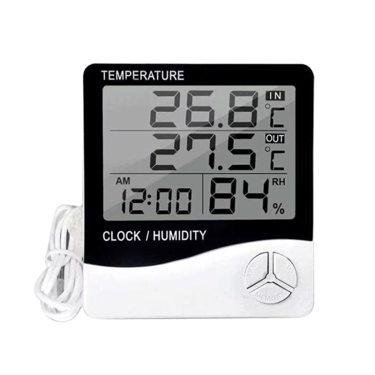 THC-03A กลางแจ้ง / ในร่ม LCD เครื่องวัดอุณหภูมิอิเล็กทรอนิกส์ดิจิตอลเครื่องวัดความชื้นสัมพัทธ์นาฬิกาปลุก, THC-03A