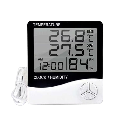 THC-03A กลางแจ้ง / ในร่ม LCD เครื่องวัดอุณหภูมิอิเล็กทรอนิกส์ดิจิตอลเครื่องวัดความชื้นสัมพัทธ์นาฬิกาปลุก, THC-03A