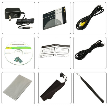 กล้องจุลทรรศน์ดิจิตอลมือถือ LCD ขนาด 3 นิ้ว ความละเอียด 500X 5 ล้านพิกเซล พร้อมไฟ LED 8 ดวง, DMS-039M 500X