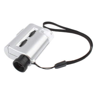 กล้องจุลทรรศน์ขนาดพกพา 30X-60X พร้อมไฟ LED 2 ดวง / ไฟตรวจจับเงิน, 30X-60X