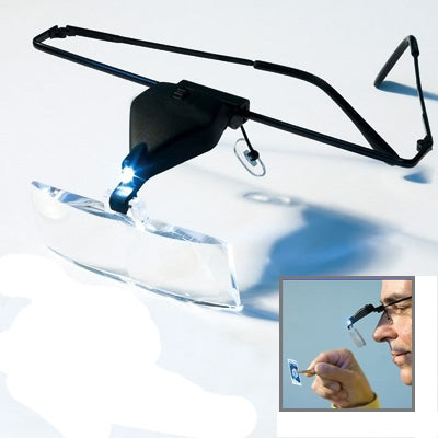แว่นขยาย 1.5X / 2.5X / 3.5X พร้อมไฟ LED, 3 Lens 1.5X-3.5X  (Black)