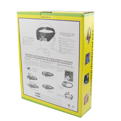 แว่นขยายแบบคาดศีรษะ 1.5X / 3X / 8.5X / 10X พร้อมไฟ LED 2 ดวง, MG81007-A(Brown), MG81007-A(Grey)