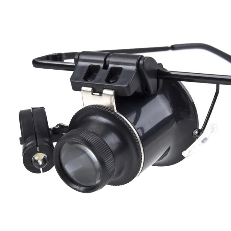 20X แว่นตาประเภทซ่อมนาฬิกา Loupe แว่นขยายพร้อมไฟ LED, Dual