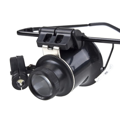 20X แว่นตาประเภทซ่อมนาฬิกา Loupe แว่นขยายพร้อมไฟ LED, Dual