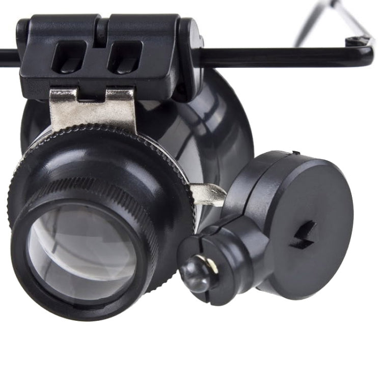 20X แว่นตาประเภทซ่อมนาฬิกา Loupe แว่นขยายพร้อมไฟ LED, Dual