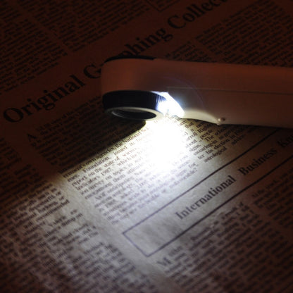 แว่นขยายสไตล์เครื่องหมายอัศเจรีย์แบบใช้มือถือ 40X พร้อมไฟ LED 2 ดวง, 40X