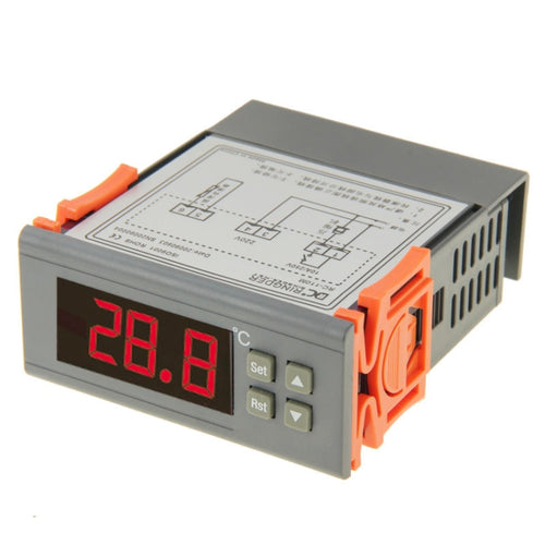 RC-210M เครื่องควบคุมอุณหภูมิแบบดิจิตอล LCD เครื่องควบคุมอุณหภูมิเทอร์โมคัปเปิลพร้อมเซนเซอร์เครื่องวัดอุณหภูมิช่วงอุณหภูมิ: -40 ถึง 110 องศาเซลเซียส