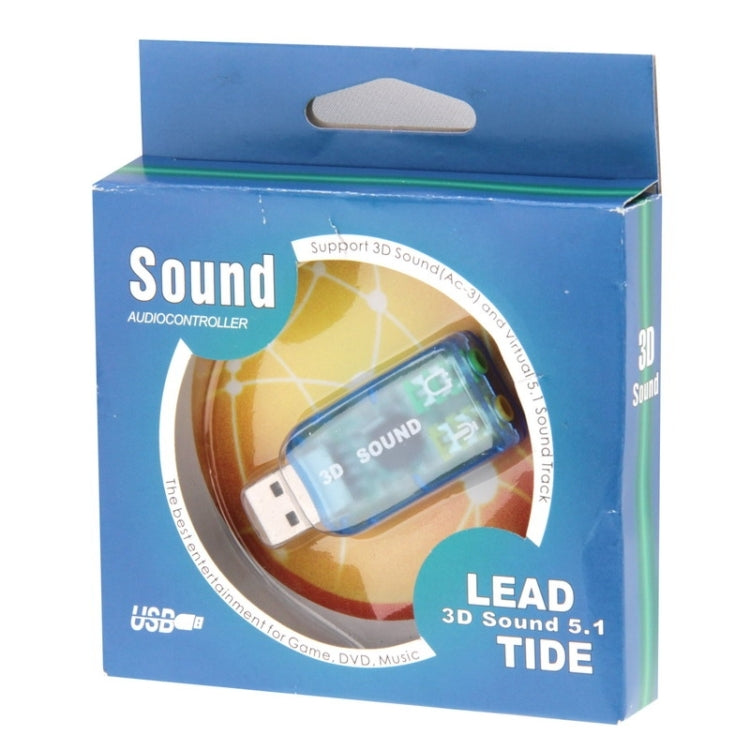 USB DSP 5.1 อะแดปเตอร์การ์ดเสียงภายนอกช่องโมโน (การจัดส่งแบบสุ่มสี)