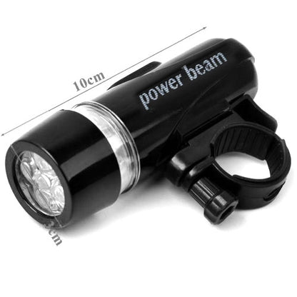 ไฟหน้าจักรยานกันน้ำ LED 5 ดวง + ไฟฉายนิรภัยด้านหลัง, Bicycle Head Light+ Rear Safety Flashlight