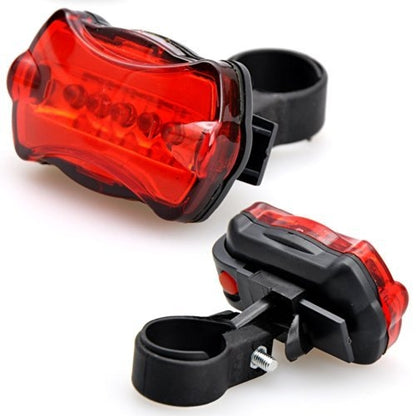 ไฟหน้าจักรยานกันน้ำ LED 5 ดวง + ไฟฉายนิรภัยด้านหลัง, Bicycle Head Light+ Rear Safety Flashlight