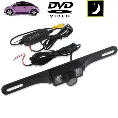 6 LED IR อินฟราเรดกันน้ำ Night Vision กรอบป้ายทะเบียนไร้สายกล้องมองหลังด้านหลังด้านหลังรองรับการติดตั้งใน Car DVD Navigator หรือ Car Monitor มุมมองที่กว้าง: 140 องศา (WD001), WD001